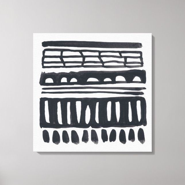 Toile Weft I | Aquarelle noire moderne (Recto)