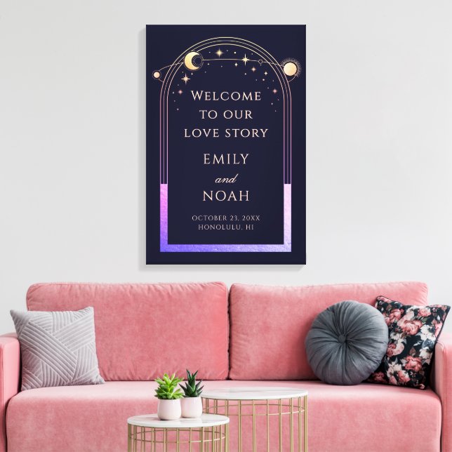 Toile Welcome To Our Love Story Wedding Welcome Sign (Insitu(Salon))