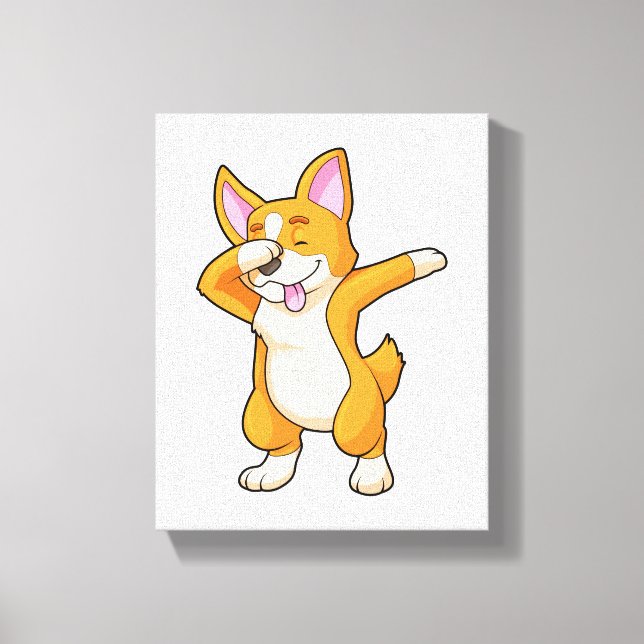 Toile Welsh Corgi à Dance Dab Hip hop (Recto)