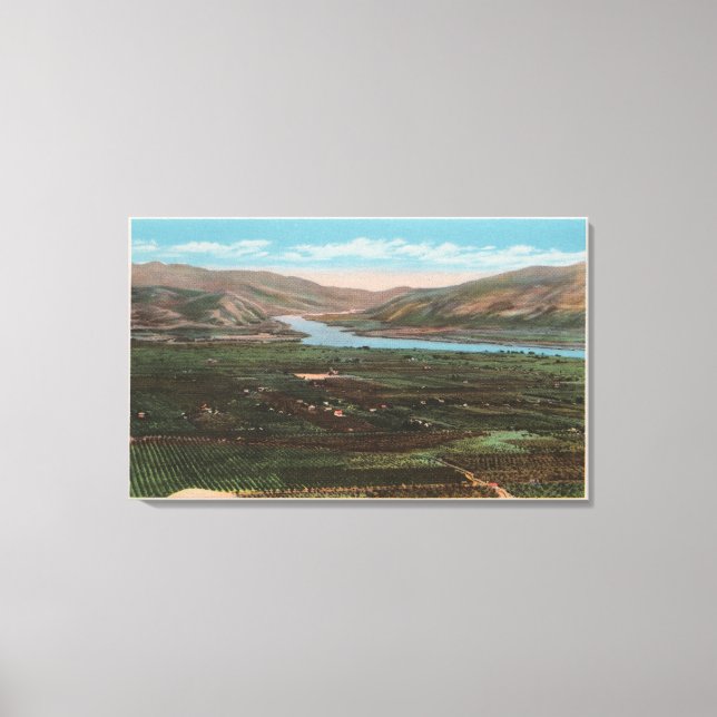 Toile Wenatchee, WAView de Valley & Columbia River (Recto)