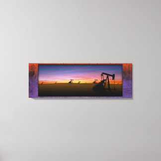 Toile West Texas Pump Jacks Sunset