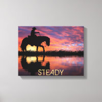 Western Art Cowboy à cheval