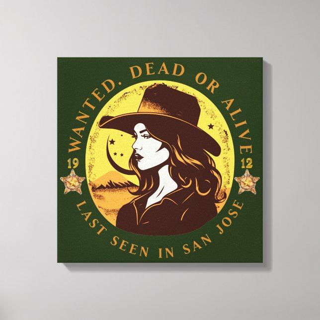 Toile Western Recherché Cowgirl (Recto)