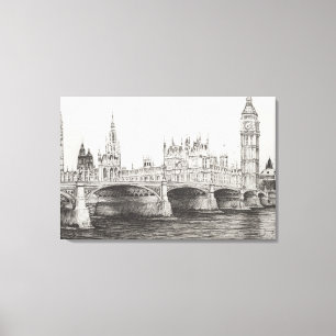 Toile Westminster Bridge London UK. 30/10/2006