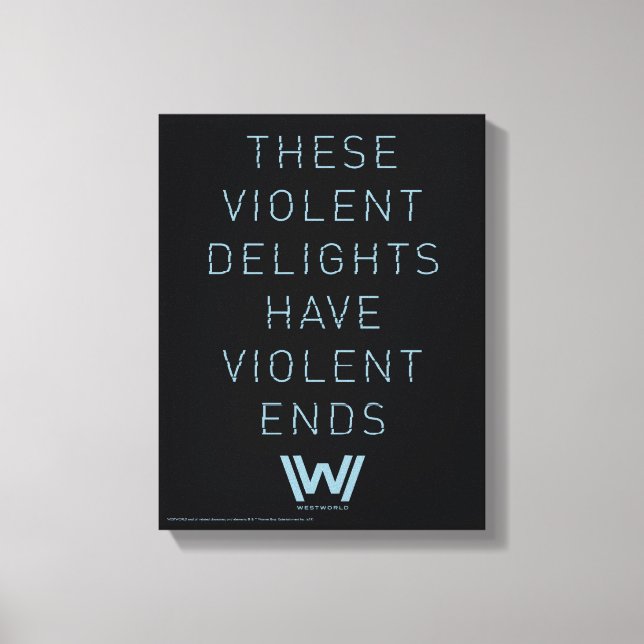 Toile Westworld | Citation de typographie "Plaisirs viol (Recto)
