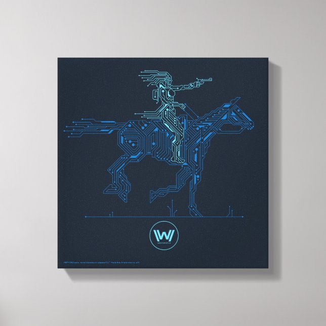 Toile Westworld | Dolores Riding Horse Circuit Graphique (Recto)