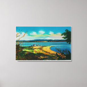 Toile Whidby Island et Mt Baker de Port Townsend