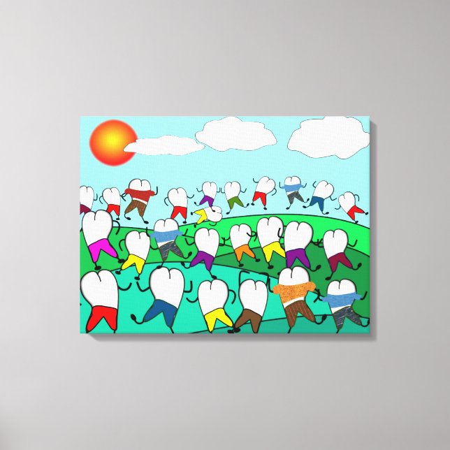 Toile Whimsical Dental Art Enveloppé (Recto)