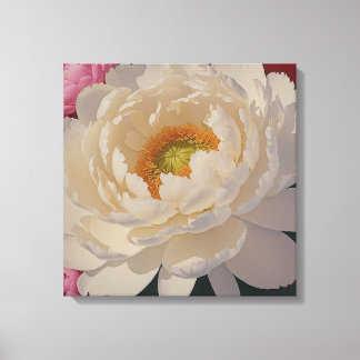 Toile White Peony Portrait