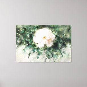 Toile *~* White PEONY TV2 Art Stretted Canvas Print