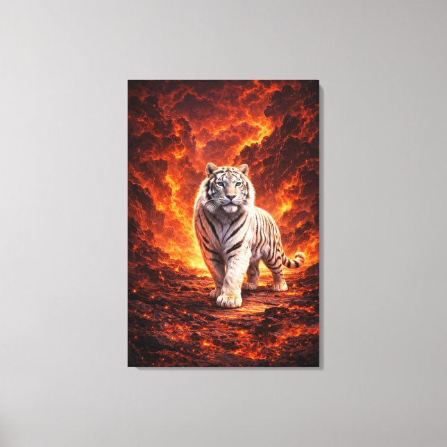 Toile White Tiger Fantasy Art | Man Jiang Hong Art Serie (Recto)