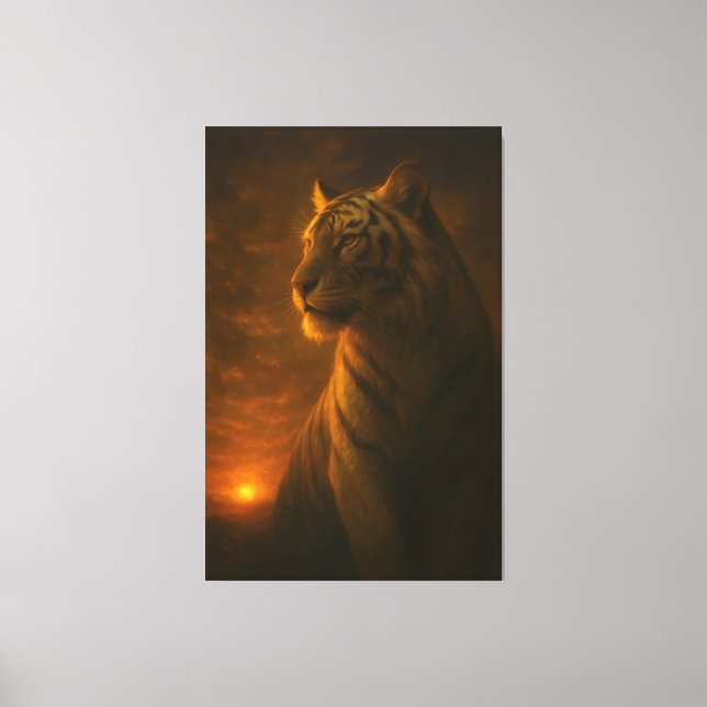 Toile White Tiger Fantasy Art – Mystic Jungle Light (Recto)