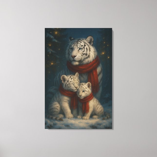 Toile White Tiger – Guardian of Light – ManJiangHong Art (Recto)