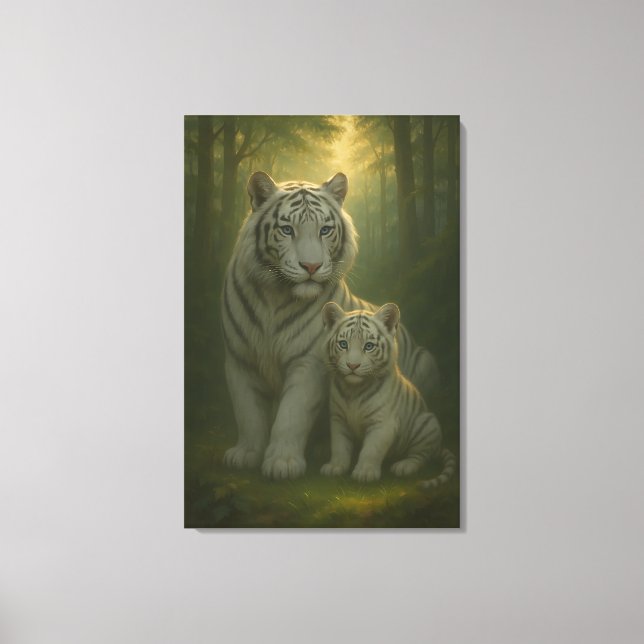 Toile White Tiger – Guardian of Light – ManJiangHong Art (Recto)