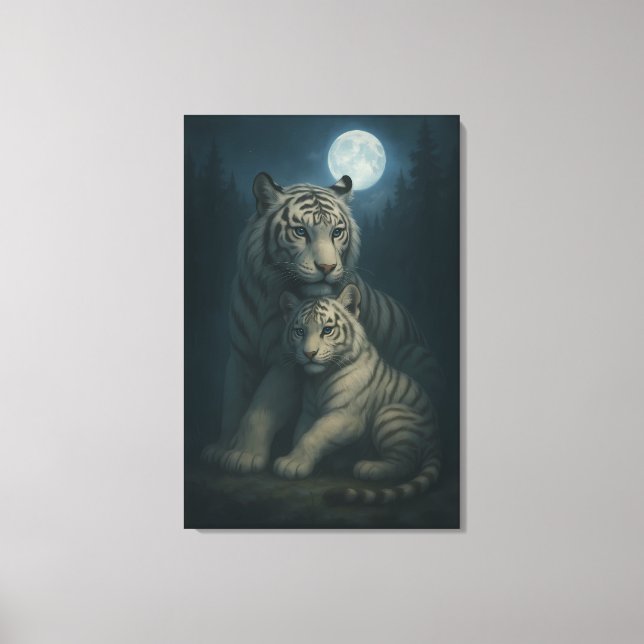 Toile White Tiger – Guardian of Light – ManJiangHong Art (Recto)