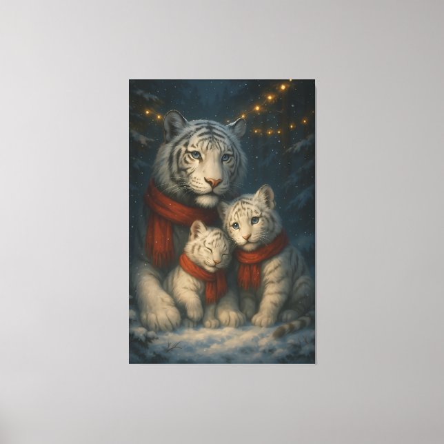 Toile White Tiger – Guardian of Light – ManJiangHong Art (Recto)