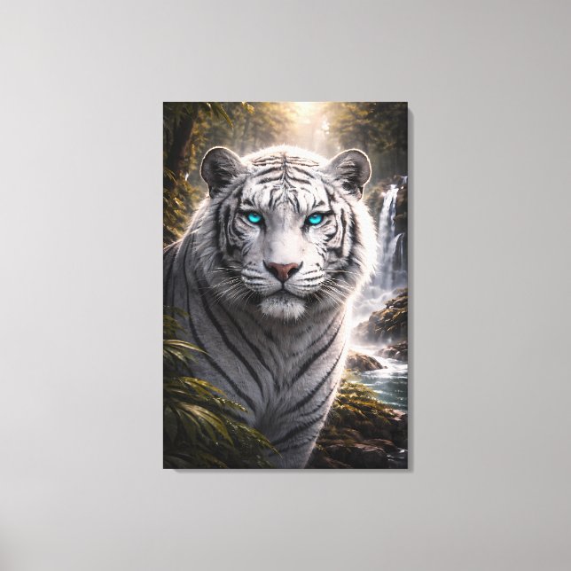 Toile White Tiger in Motion – ManJiangHong Art Series (Recto)
