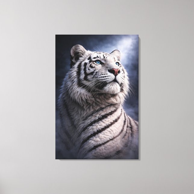 Toile White Tiger in Motion – ManJiangHong Art Series (Recto)