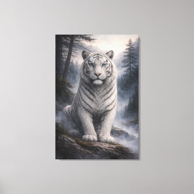 Toile White Tiger in Motion – ManJiangHong Art Series (Recto)