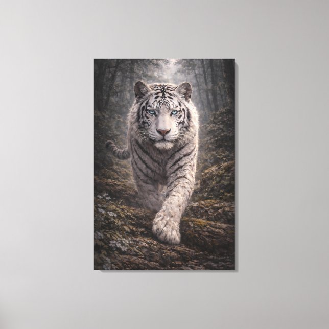 Toile White Tiger in Motion – ManJiangHong Art Series (Recto)