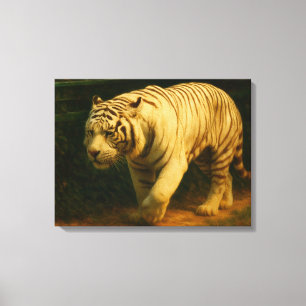 Toile White Tiger Majesty - Stylisé Art de la faune