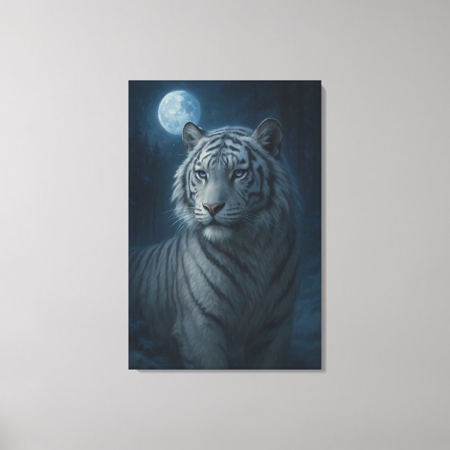 Toile White Tiger – Mystical Fantasy Portrait – ManJiang (Recto)