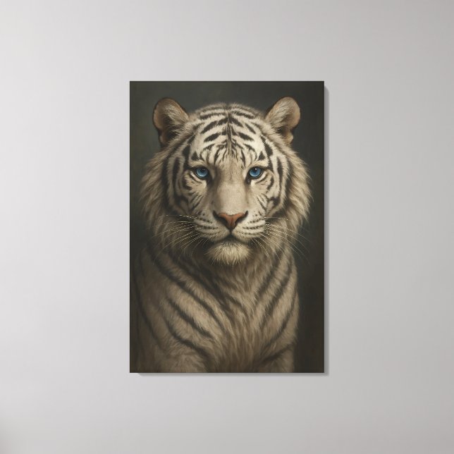 Toile White Tiger – Mystical Fantasy Portrait – ManJiang (Recto)