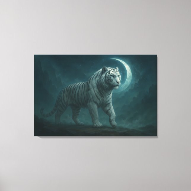 Toile White Tiger – Mystical Fantasy Portrait – ManJiang (Recto)