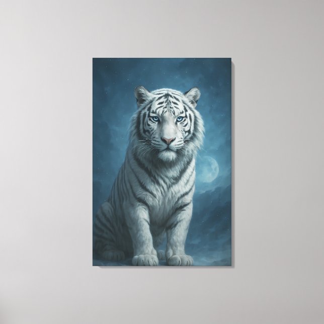 Toile White Tiger – Mystical Fantasy Portrait – ManJiang (Recto)