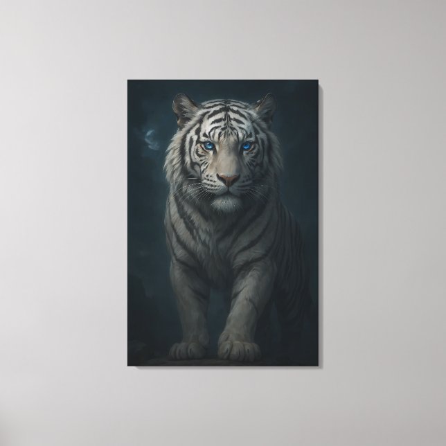 Toile White Tiger – Mystical Fantasy Portrait – ManJiang (Recto)