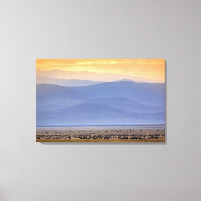 Toile Wildebeest pendant la migration, Connochetes (Recto)