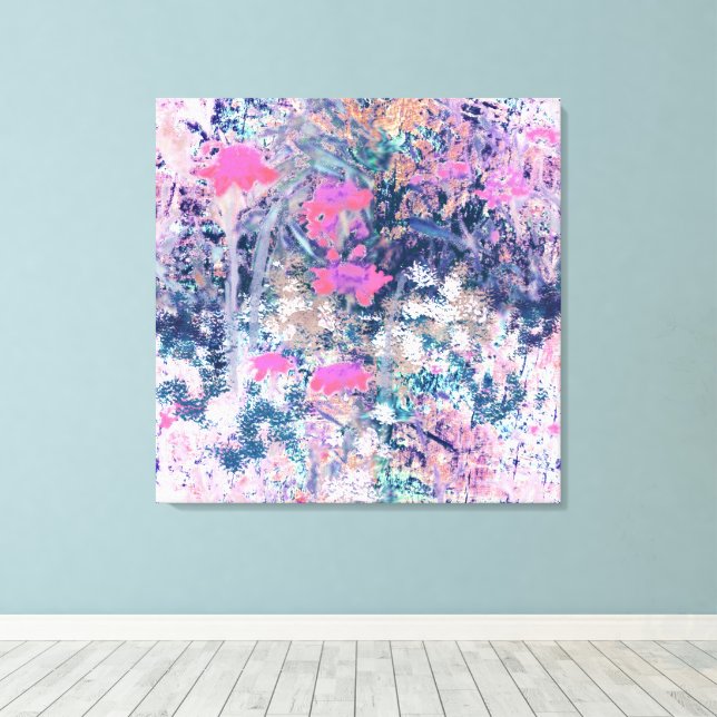 Toile Wildflower Field Impressionism -Pink (Insitu (Plancher de Bois))