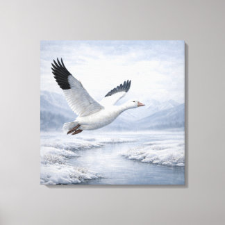 Toile Wildlife Snow Goose Flying Winter