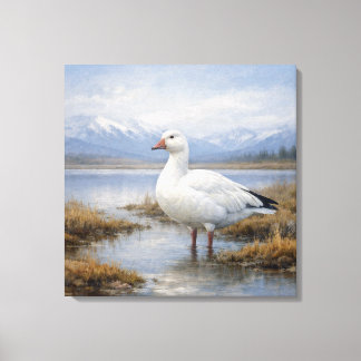Toile Wildlife Snow Goose Mountain Lake