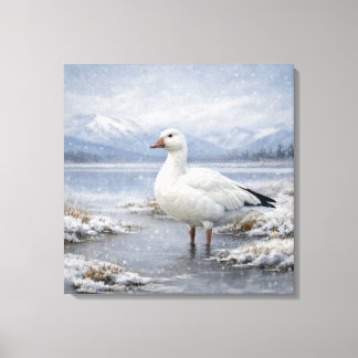 Toile Wildlife Snow Goose Winter Snowfall