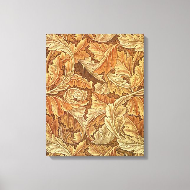 Toile William Morris Acanthus Brown Feuilles d'automne (Recto)