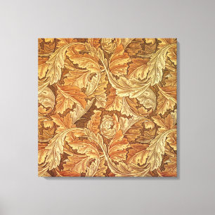 Toile William Morris Acanthus Brown Feuilles d'automne