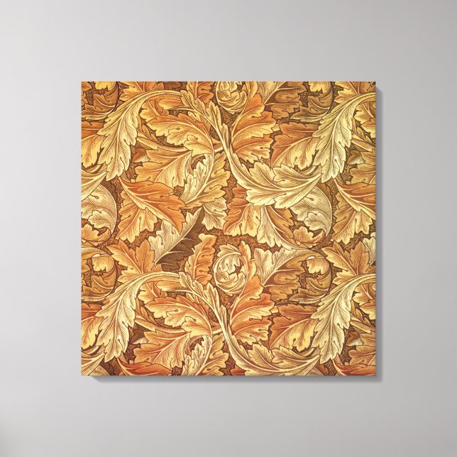Toile William Morris Acanthus Brown Feuilles d'automne (Recto)