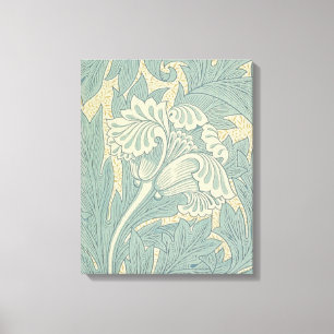 Toile William Morris Classique Tulipe Bleu Floral