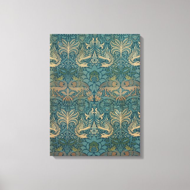 Toile William Morris Peacock and Dragon Textile Design (Recto)