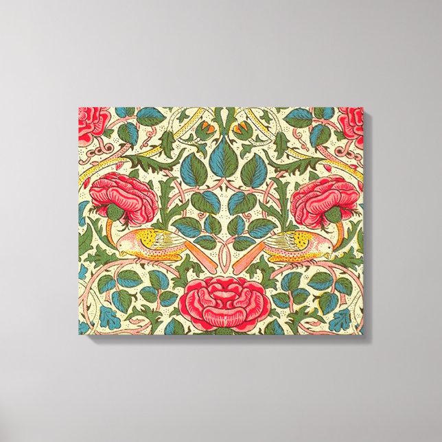 Toile William Morris Rose Floral Chintz rose (Recto)