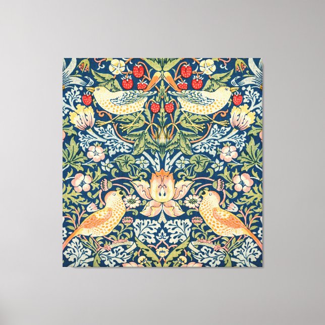 Toile William Morris Strawberry Thief Motif floral (Recto)