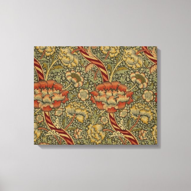 Toile William Morris Wandle Anglais Floral Damask Design (Recto)