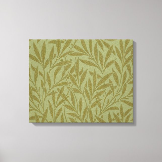 Toile William Morris Willow Antique Green Leaf Vine Art (Recto)