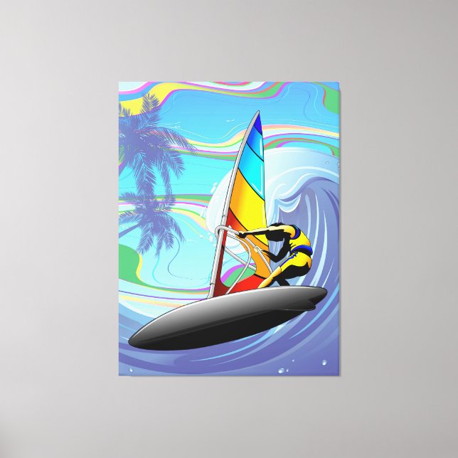 Toile WindSurfer sur Big Ocean Waves (Recto)