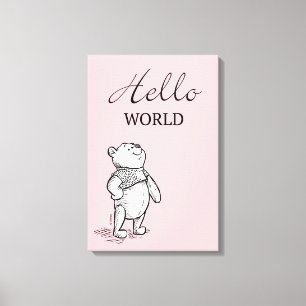 Toile Winnie l'Ooh   Citation du monde Hello