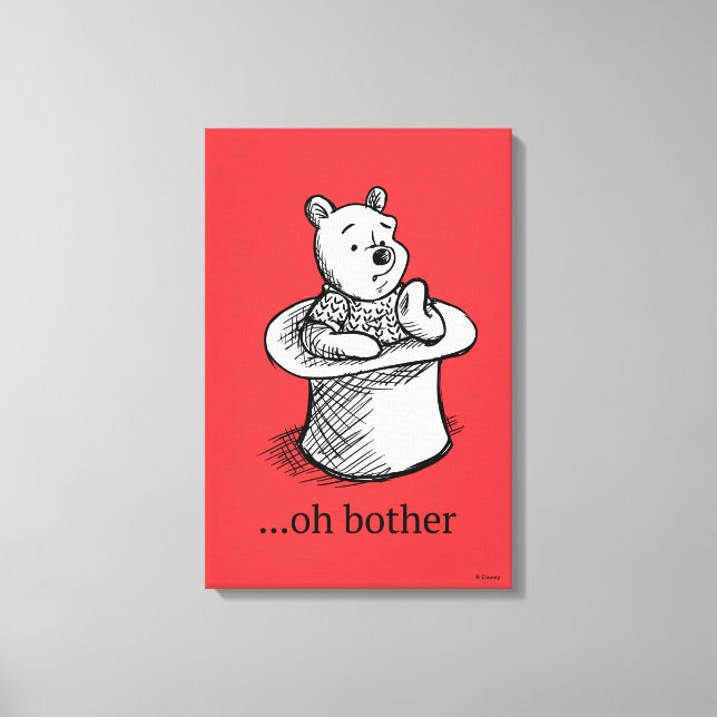 Toile Winnie l'Ooh | Oh Bother Citation (Recto)