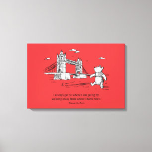 Toile Winnie l'Ourson J'arrive toujours là où je vais