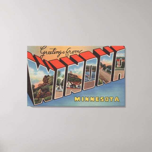 Toile Winona, Minnesota - Scènes de grandes lettres (Recto)