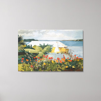 Toile Winslow Homer Flower Garden et Bungalow Bermudes